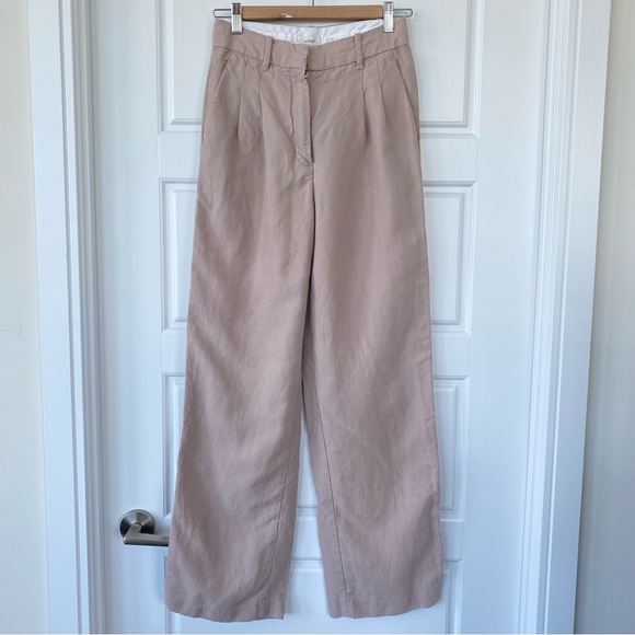 Wilfred Pants - WILFRED Wide leg high waisted linen blend pant